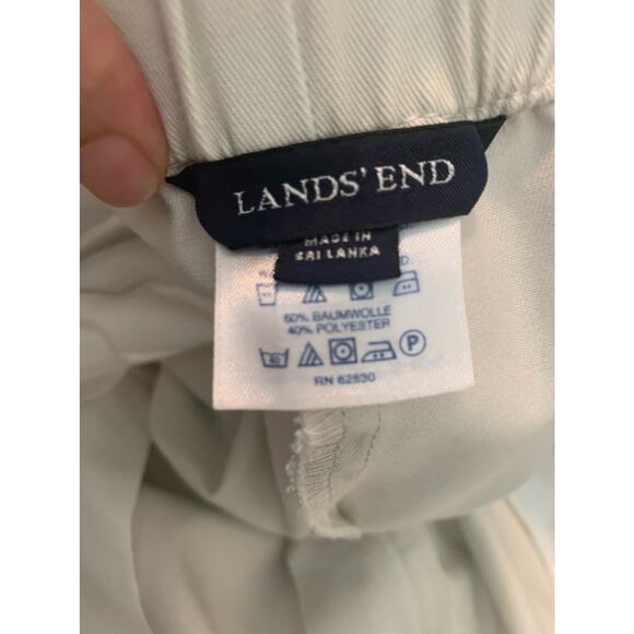 Lands' End beige cropped elastic waist pants size 18 - Picture 5 of 10